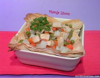 Receta de Ensaladilla rusa con pollo en masa philo Receta de Ensaladilla rusa con pollo en masa philo