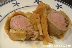 Receta de Solomillo de cerdo envuelto en masa para pizza Receta de Solomillo de cerdo envuelto en masa para pizza