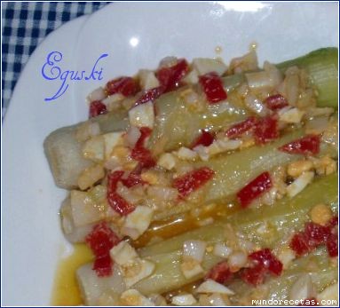 Receta de Puerros con vinagreta Receta de Puerros con vinagreta