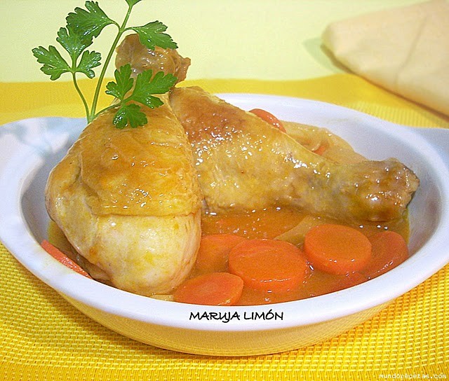 Receta de Pollo con verduras al vino blanco Receta de Pollo con verduras al vino blanco