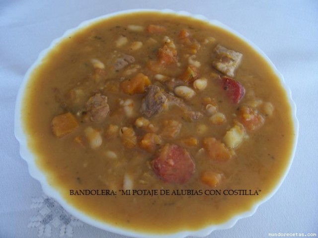 Receta de Mi potaje de alubias con costilla y calabaza Receta de Mi potaje de alubias con costilla y calabaza