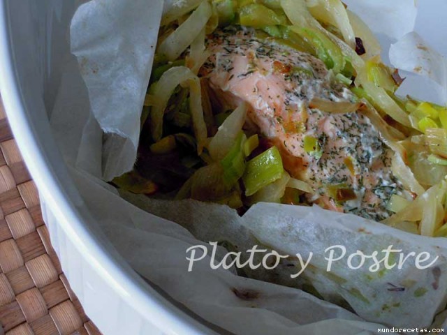 Receta de Salmón en Papillote con Verduras Receta de Salmón en Papillote con Verduras