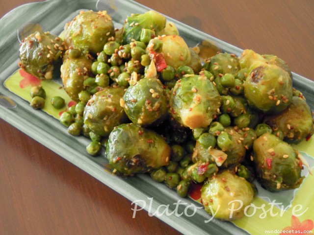 Receta de Coles de Bruselas al Estilo Oriental Receta de Coles de Bruselas al Estilo Oriental