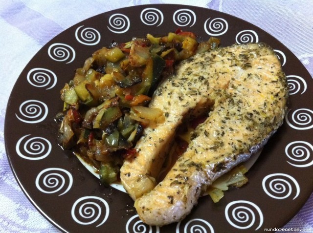 Receta de Salmon marinado en naranja con verduras Receta de Salmon marinado en naranja con verduras