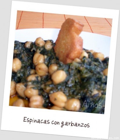 Receta de Espinacas con garbanzos 