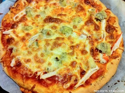 Receta de pizza de surimi y alcachofas Receta de pizza de surimi y alcachofas