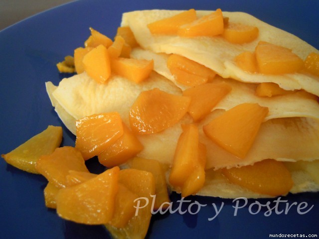 Receta de Olas de Melocotón ó Crepes de Melocotón Receta de Olas de Melocotón ó Crepes de Melocotón