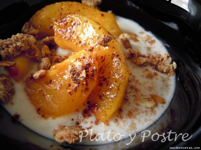 Receta de POSTRE FRESCO DE MELOCOTONES Receta de POSTRE FRESCO DE MELOCOTONES
