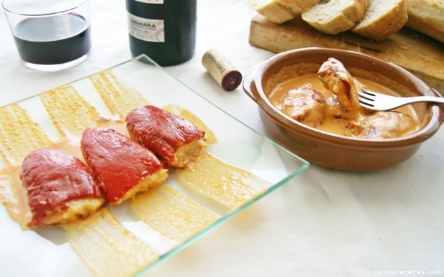 Receta de Pimientos del piquillo rellenos de bacalao y gambas Receta de Pimientos del piquillo rellenos de bacalao y gambas