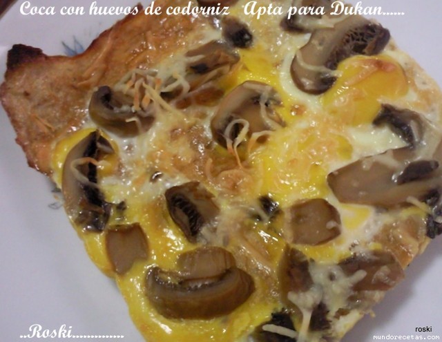 Receta de Coca con huevos de Codornices apta para Dukan Receta de Coca con huevos de Codornices apta para Dukan