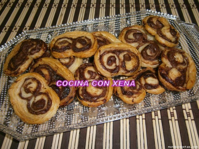 Receta de Palmeritas de hojaldre de choco Receta de Palmeritas de hojaldre de choco