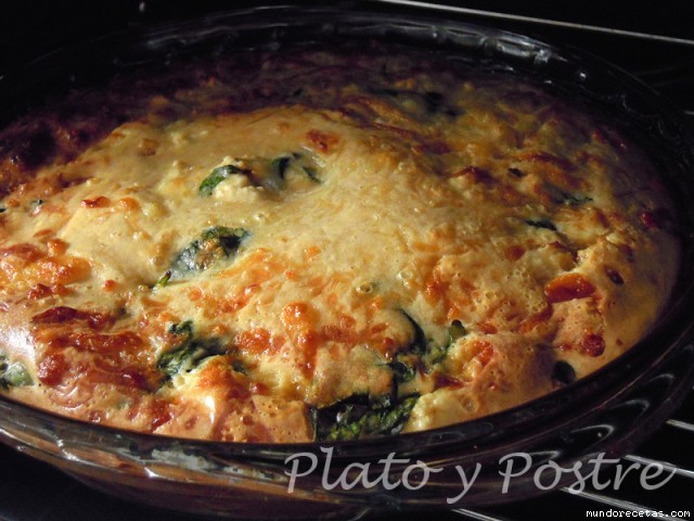 Receta de QUICHE DE ESPINACAS Y PAVO SIN MASA