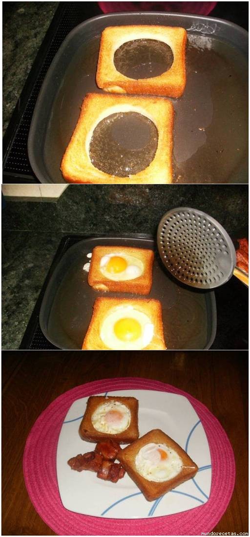 Receta de Huevos en canasta Receta de Huevos en canasta