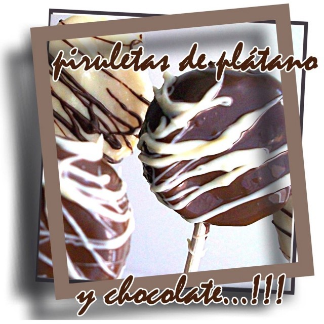 Receta de Piruletas de plátano y chocolate Receta de Piruletas de plátano y chocolate