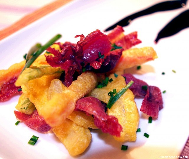 Receta de Crujiente de verduras con jamón Receta de Crujiente de verduras con jamón