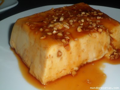 Receta de Flan de nata con turrón de jijona Receta de Flan de nata con turrón de jijona