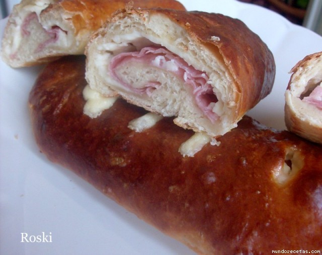 Receta de Pan Relleno Queso, Jamon y Queso Rallado Receta de Pan Relleno Queso, Jamon y Queso Rallado