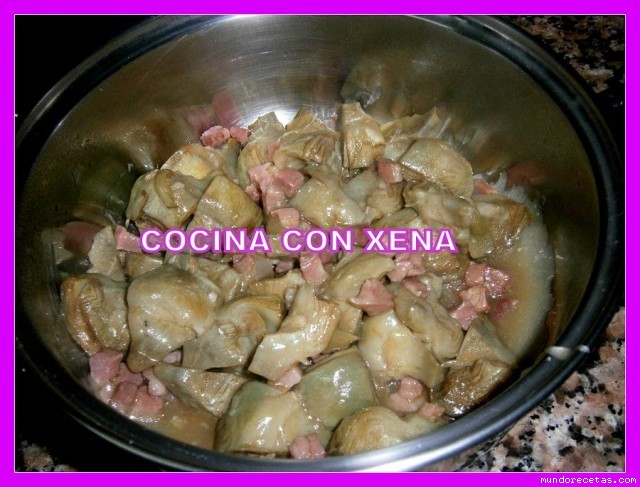 Receta de Alcachofas a la cerveza con jamn...TH