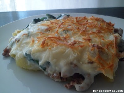 Receta de Pastel de espinacas con patatas Receta de Pastel de espinacas con patatas