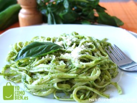 Receta de Pasta con pesto de rúcula y espinacas Receta de Pasta con pesto de rúcula y espinacas