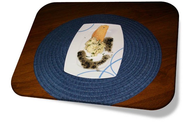 Receta de BRANDADA  DE  BACALAO CON CROCANTE DE PAN Y ACEITE DE OLIVAS NEGRAS