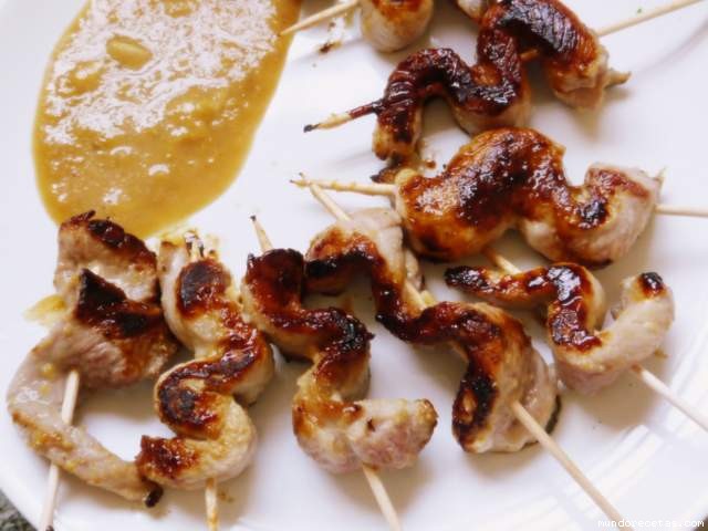 Receta de Pinchos de cerdo a la mostaza Receta de Pinchos de cerdo a la mostaza