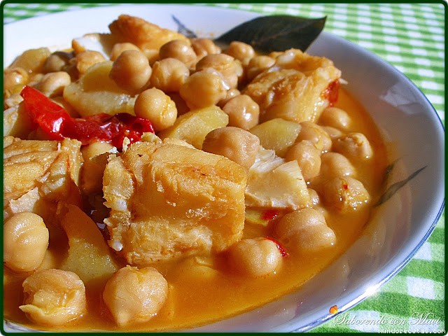 Receta de Potaje de garbanzos y bacalao Receta de Potaje de garbanzos y bacalao