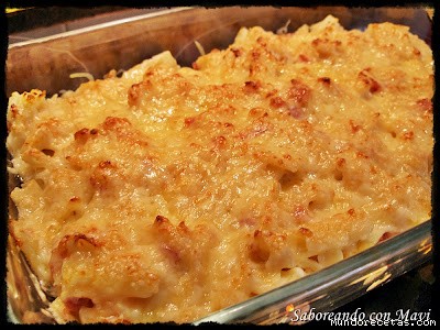 Macarrones con bacon hechos en leche y gratinados(Thermomix) - MundoRecetas.com