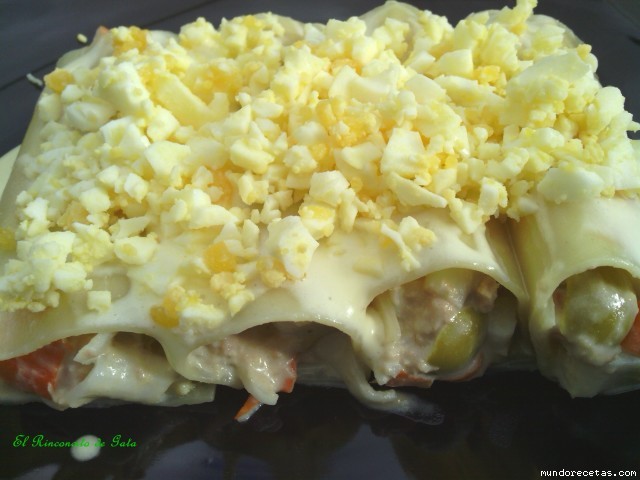 Receta de Canelones con Palitos de Mar Receta de Canelones con Palitos de Mar