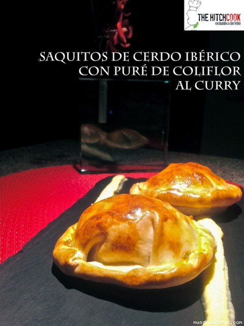 Receta de Saquitos de Cerdo Ibérico con Puré de Coliflor al Curry Receta de Saquitos de Cerdo Ibérico con Puré de Coliflor al Curry