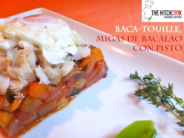 Receta de Baca-touille: migas de bacalao con pisto