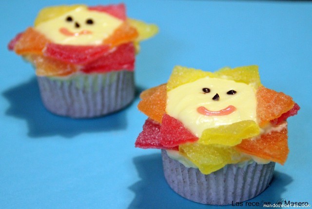 Receta de Cupcakes soles de primavera Receta de Cupcakes soles de primavera