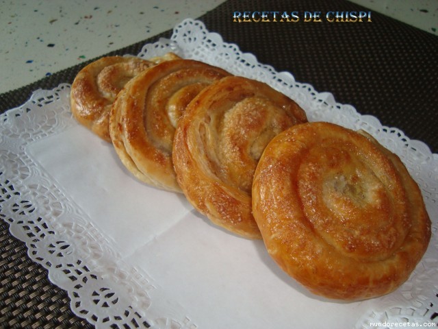 Receta de Espirales de hojaldre con crema de turrón de chispi57 Receta de Espirales de hojaldre con crema de turrón de chispi57