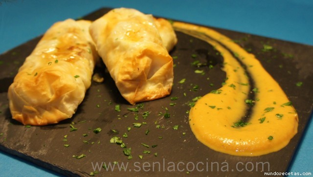 Receta de Brick relleno de conejo con salsa al curry Receta de Brick relleno de conejo con salsa al curry