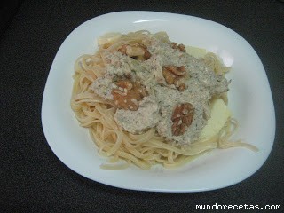 Receta de Tallarines con salsa de nueces Receta de Tallarines con salsa de nueces