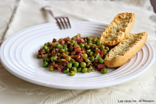 Receta de Guisantes con jamn.