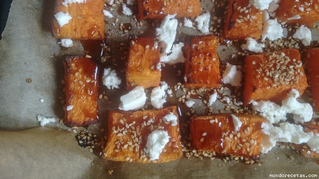 Receta de Calabaza con queso feta y miel Receta de Calabaza con queso feta y miel