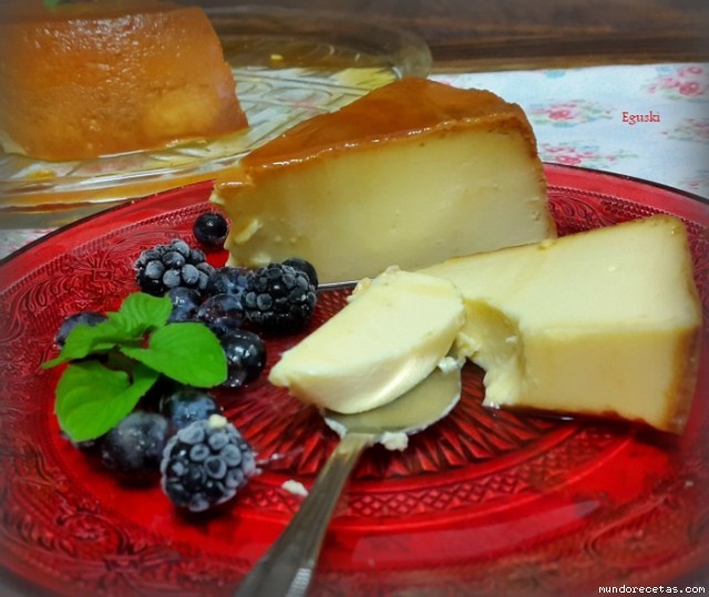 Receta de Flan de queso mascarpone (Fussioncook-Touch pro)