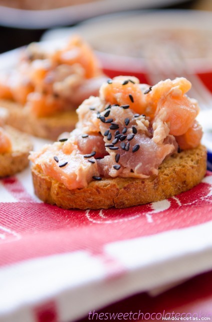 Receta de Tartar de atún y salmón con jengibre y lima Receta de Tartar de atún y salmón con jengibre y lima